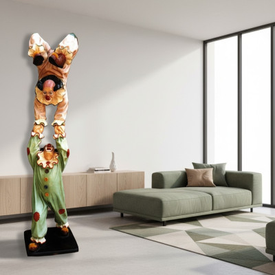 Conception de la figure du clown acrobate statue sculpture personnages sculptures décoration 5020