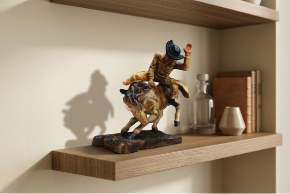 Conception Cowboy Rodeo Cheval Figure Statue Sculpture Figures Sculptures Décoration 5641