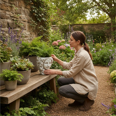 Pot de fleurs, pot de plante naturelle, figurine de décoration, vases de jardin, pots de fleurs