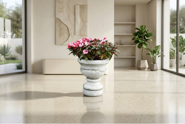 Figure Pot de fleurs Pot de plante Blanc Décoration Figurine Pots de fleurs Jardin