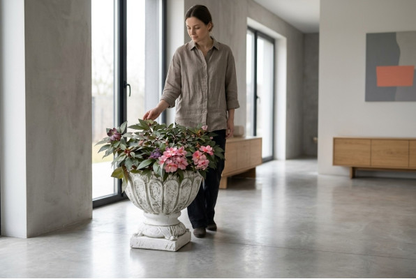 Figure Flower Pot Plant White Pot Decoration Figure Flower Pots Garden  Figurine Pot de fleur Plante Pot blanc Décoration Pot de fleur Jardinière