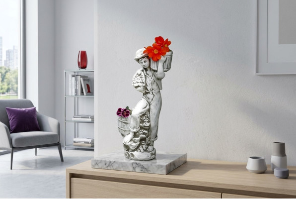 Figure Pot de fleur Blanc Pot de plante Décoration Figurine Pots de fleurs Jardin