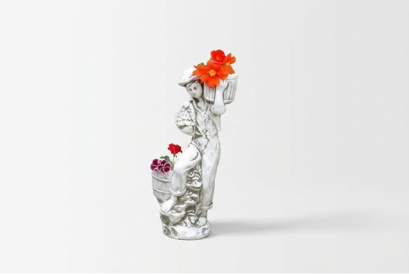 Figure Pot de fleur Blanc Pot de plante Décoration Figurine Pots de fleurs Jardin