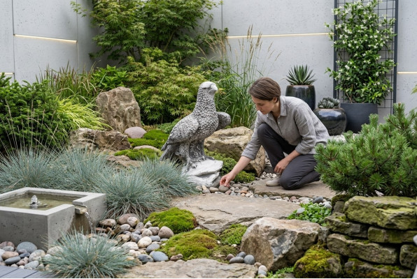 Décoration de jardin Statue Aigle Sculpture Figurines Sculptures Designer