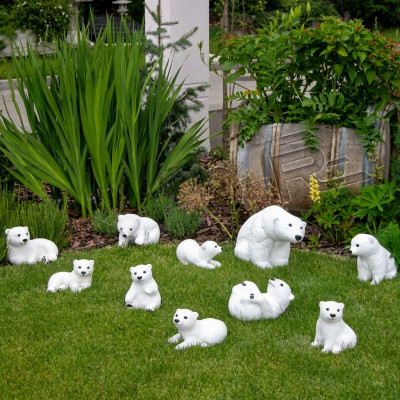 Figurine d'ours polaire de 21 cm statue d'ours décoration de jardin figures statues décoration