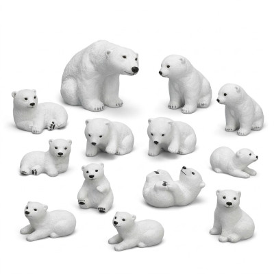 Figurine d'ours polaire de 18 cm, statue d'ours pour le jardin, figures de décoration statues de décoration