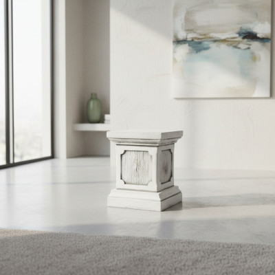 Décoration Colonne Colonnes Style Antique en Pierre Romain Blanc Décorer Support Base