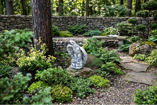 Décoration de jardin Aigle Patio Figurines en pierre Statue Sculpture