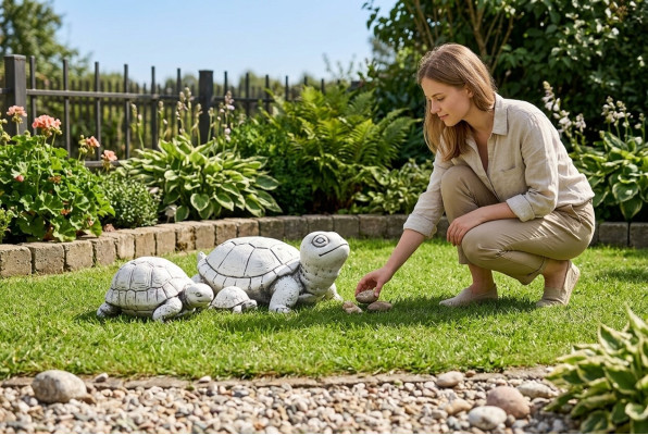 Décoration de jardin Tortue Figurines en pierre Patio Figure Statue décorative