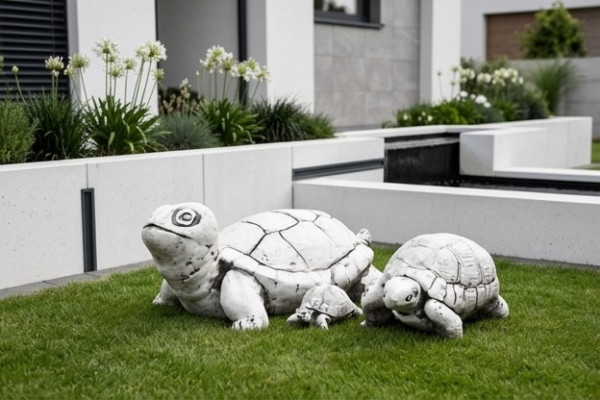 Décoration de jardin Tortue Figurines en pierre Patio Figure Statue décorative