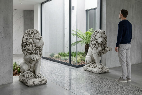 Décoration de jardin Statue de lion Sculpture Figurines Sculptures Nature Designer