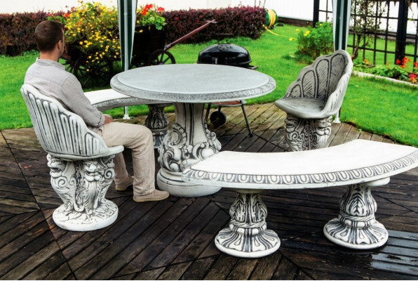 Style antique chaise tabouret en pierre pour jardin terrasse design élégant trône