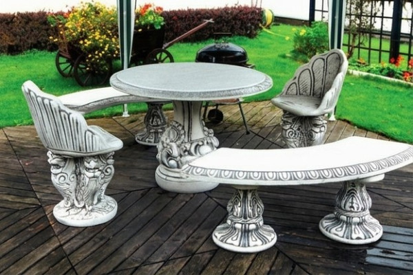Style antique chaise tabouret en pierre pour jardin terrasse design élégant trône