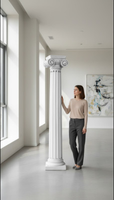 211cm Antike Säule Säulen Steinskulptur Statue Römischer Garten-Stil