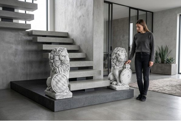 Décoration de jardin Statue de lion Sculpture naturelle Figures Sculptures Designer