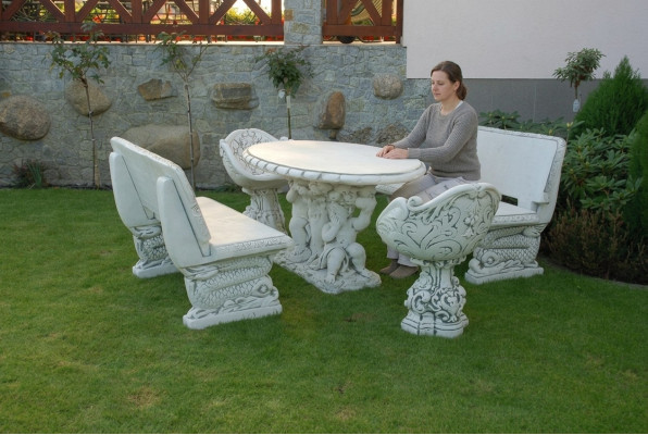 Chaises Chaise Fauteuil Meubles de jardin Trône Figure en pierre Statue Style antique