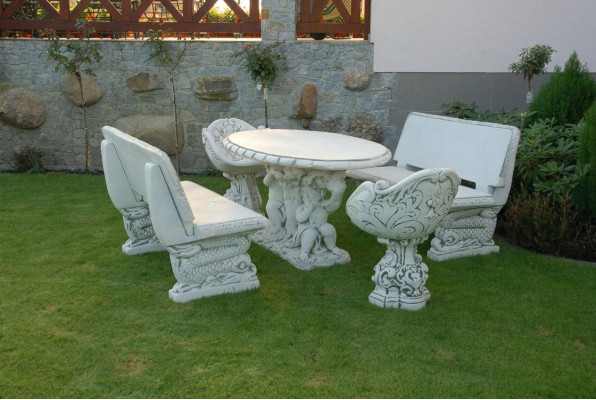 Chaises Chaise Fauteuil Meubles de jardin Trône Figure en pierre Statue Style antique
