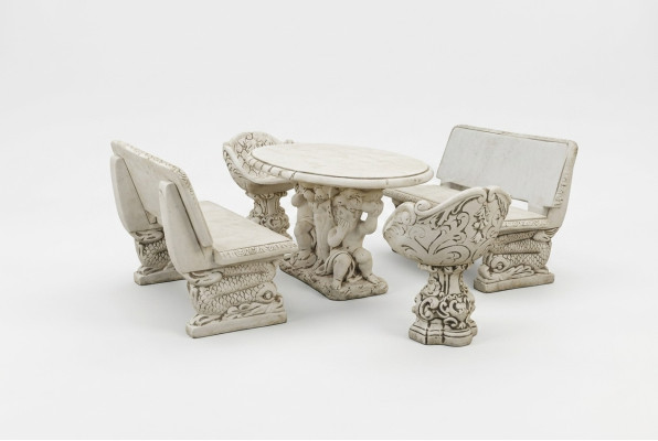 Tabouret de jardin style antique en pierre mobilier de patio bancs extérieurs