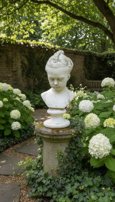 Buste Enfant Style Antique Antiquité 43cm Figurine en Pierre Sculpture Sculptures