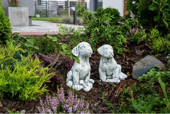 Décoration de jardin Chien Patio Pierres Figures Figure Statue Décorative