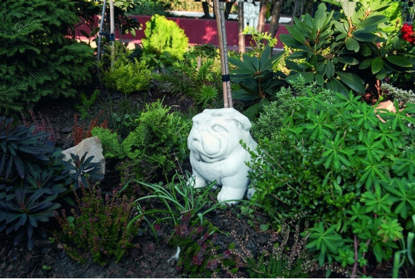 Décoration de jardin Chien Patio Pierres Figurines Figure décorative Statue blanche