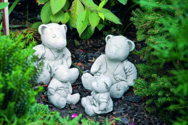 Décoration de jardin Ours Patio Pierre Figurines Décoratives Statue de Nature