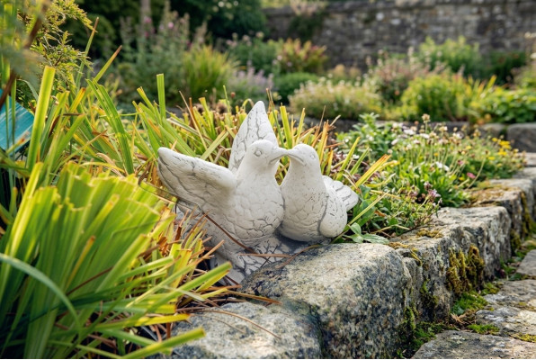 Décoration De Jardin Pigeons Patio Pierres Figures Figure Statue Sculpture