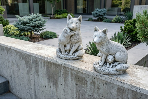 Décoration de jardin statue renard sculpture figures sculptures figure de designer