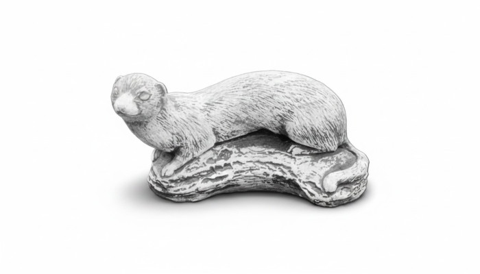 Décoration de jardin furet Patio Pierre Figurines figurine blanche Nature Statue