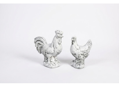 Décoration de jardin Poulet Patio Pierres Figures Figure Statue Blanche Décorative