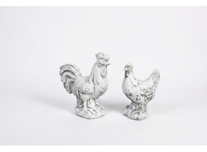Décoration de jardin Poulet Patio Pierres Figures Figure Statue Blanche Décorative