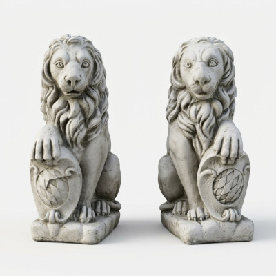 Statue de jardin Lion Patio Sculpture de jardin Figurines décoratives Sculptures