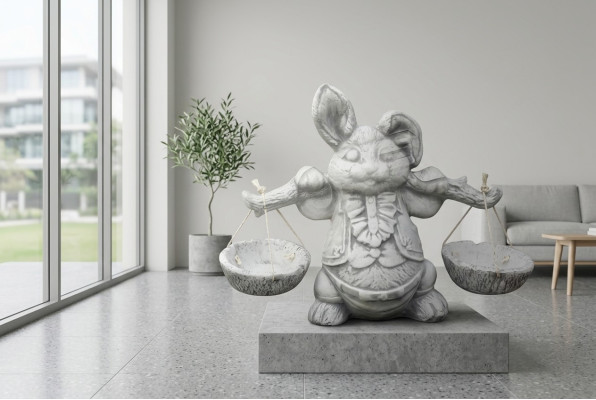 Décoration de jardin Lapin Patio Pierre Figures Décoratives Statue de la Nature