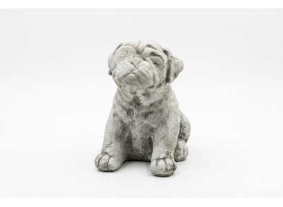 Décoration de jardin Chien Patio Figurine en pierre Blanche Statuette décorative