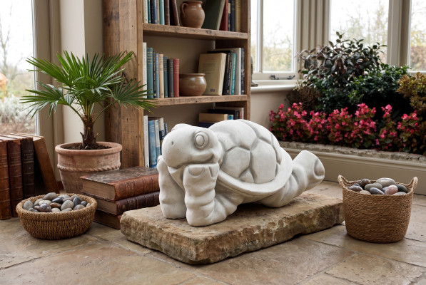 Décoration de jardin Tortue Patio Statue en Pierre Statuette Décorative