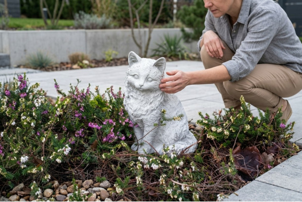 Décoration de jardin décorative Chat Patio Figures Figure en pierre Statue