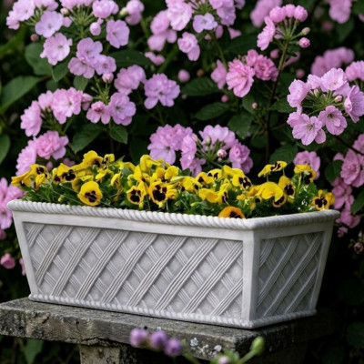 Boîte de pots de fleurs XXL décoratifs en béton pour jardin terrasse