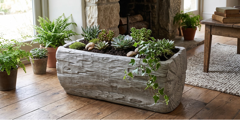 Pots de fleurs boîte pot pots de fleurs décoratifs XXL béton jardin terrasse