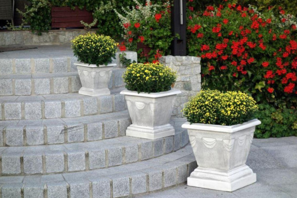 Figure Pot de fleur blanc Pot de plante Figure Décoration Pots de fleurs Jardin