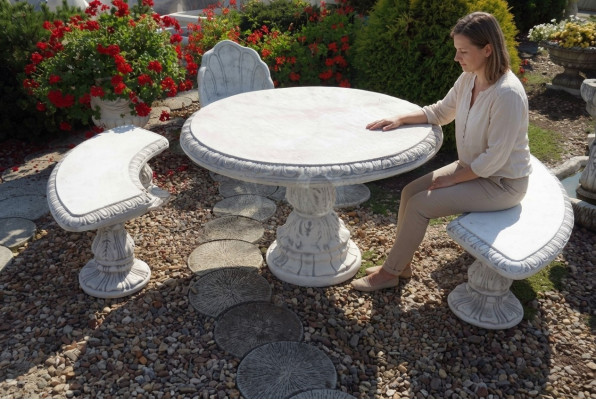 Style de table de jardin antique Chevalier Tables en pierre Décoration ronde Meubles