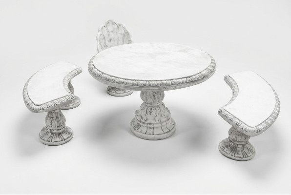 Style de table de jardin antique Chevalier Tables en pierre Décoration ronde Meubles