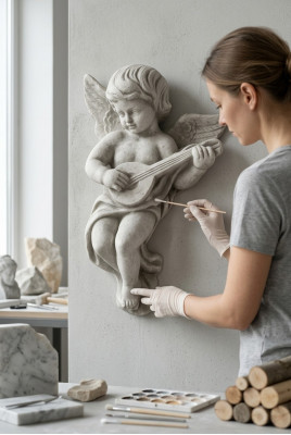 Décoration de tombe, décoration de pierre tombale, figure d'ange, sculpture décorative, Dieu saint