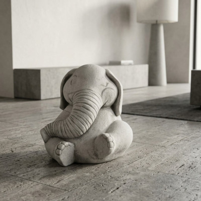 Conception Figure Éléphant Sculpture Figures Sculptures Statues Statue Blanche Caricature