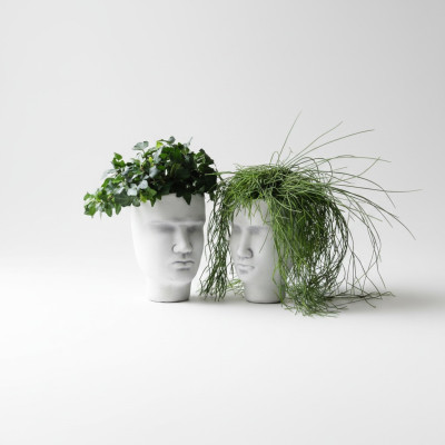 Conception de pot de fleurs pot de fleur haut récipient figure pots décoratifs sculpture de visage