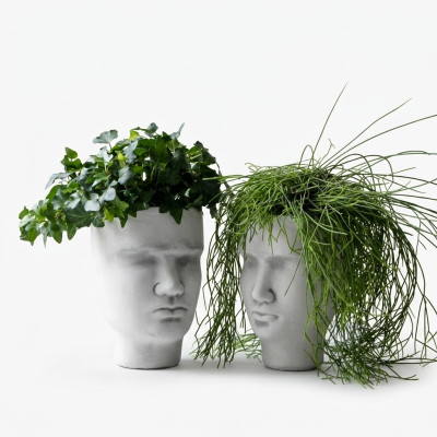 Conception pot de fleur pot de fleur de haut vase chiffre pots décoratifs visage sculpture
