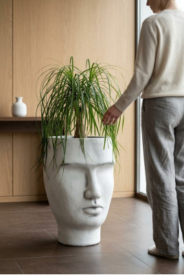 Conception de pot de fleur dessus pot de plante vase figure décorative pots sculpture de visage