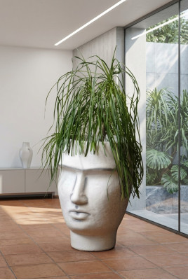 Conception de pot de fleur dessus pot de plante vase figure décorative pots sculpture de visage