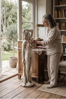 Femme 98cm Sculpture Design Figure Statue Jardin Figurines Statues
