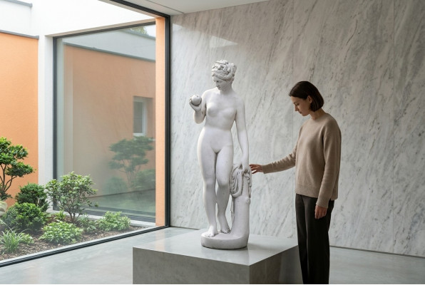 Décoration de jardin Femme 61cm Figurine en pierre pour décoration de terrasse