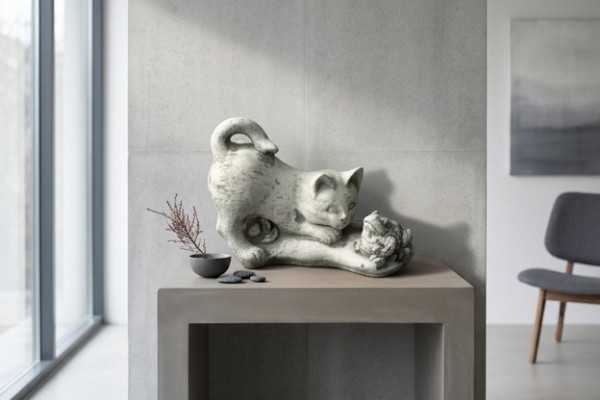 Décoration de jardin Statue de chat Sculpture Figurines Sculptures blanches Design